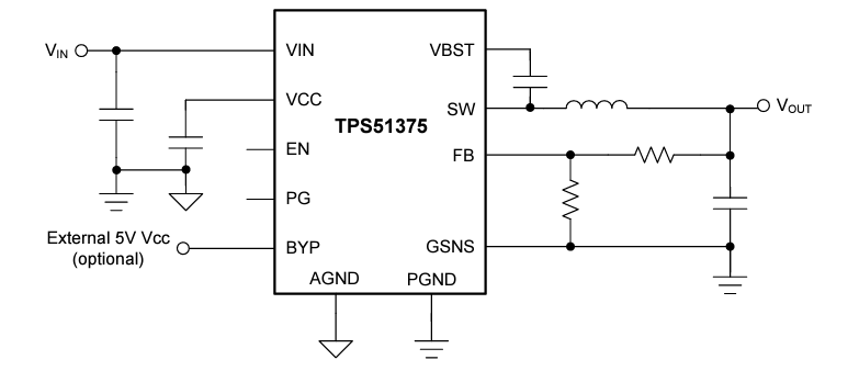 Schaltplan - Texas Instruments TPS51375 Synchrone Abwärtswandler