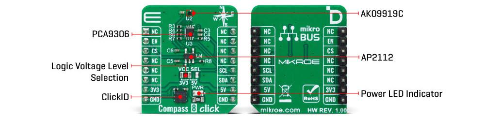 Mikroe MIKROE-6099 Compass 8 Click