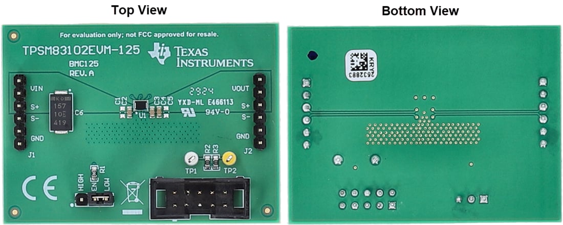 Technische Zeichnung - Texas Instruments TPSM83102EVM-125 Evaluierungsmodul (EVM)