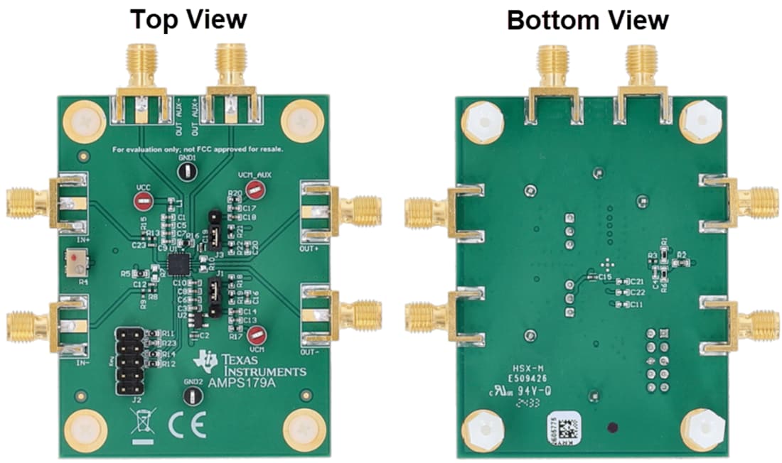Technische Zeichnung - Texas Instruments LMH6518EVM Evaluierungsmodul (EVM)