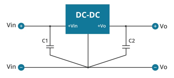 Applikations-Schaltungsdiagramm - CUI Inc P78B-500 Nicht-isolierte DC/DC-Wandler