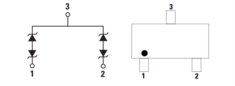 Blockdiagramm - Littelfuse AQ27COM-02HTG TVS-Diodenarray