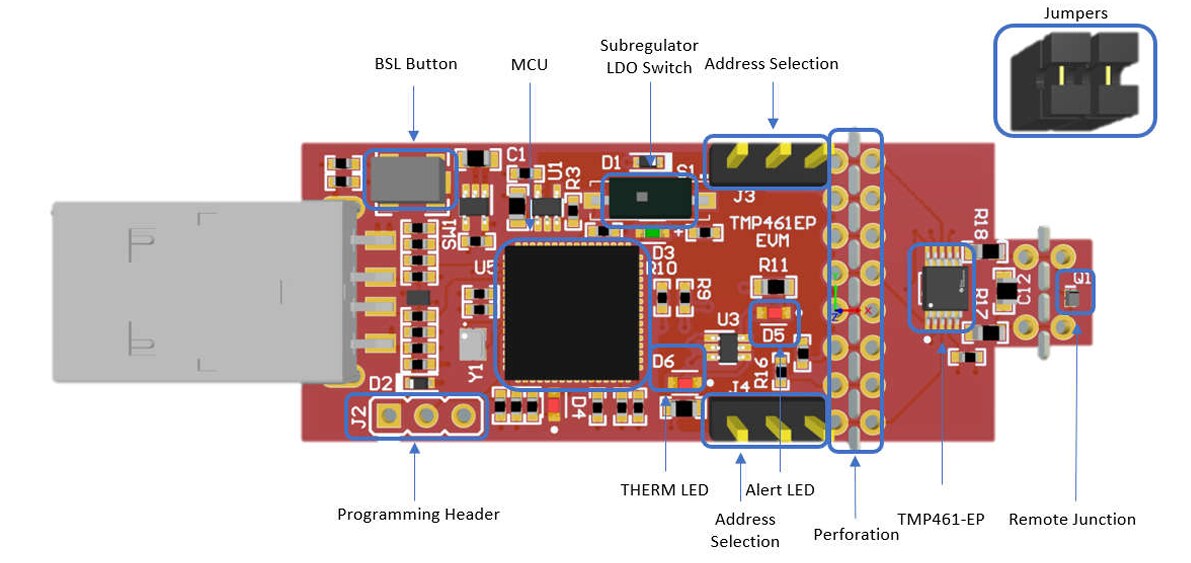 Schaltungsanordnung - Texas Instruments TMP461EPEVM Evaluierungsmodul