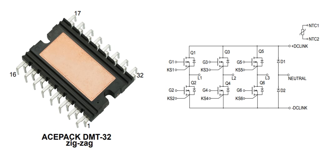 Applikations-Schaltungsdiagramm - STMicroelectronics M2TP80M12W2-2LA Fahrzeug-Leistungsmodul
