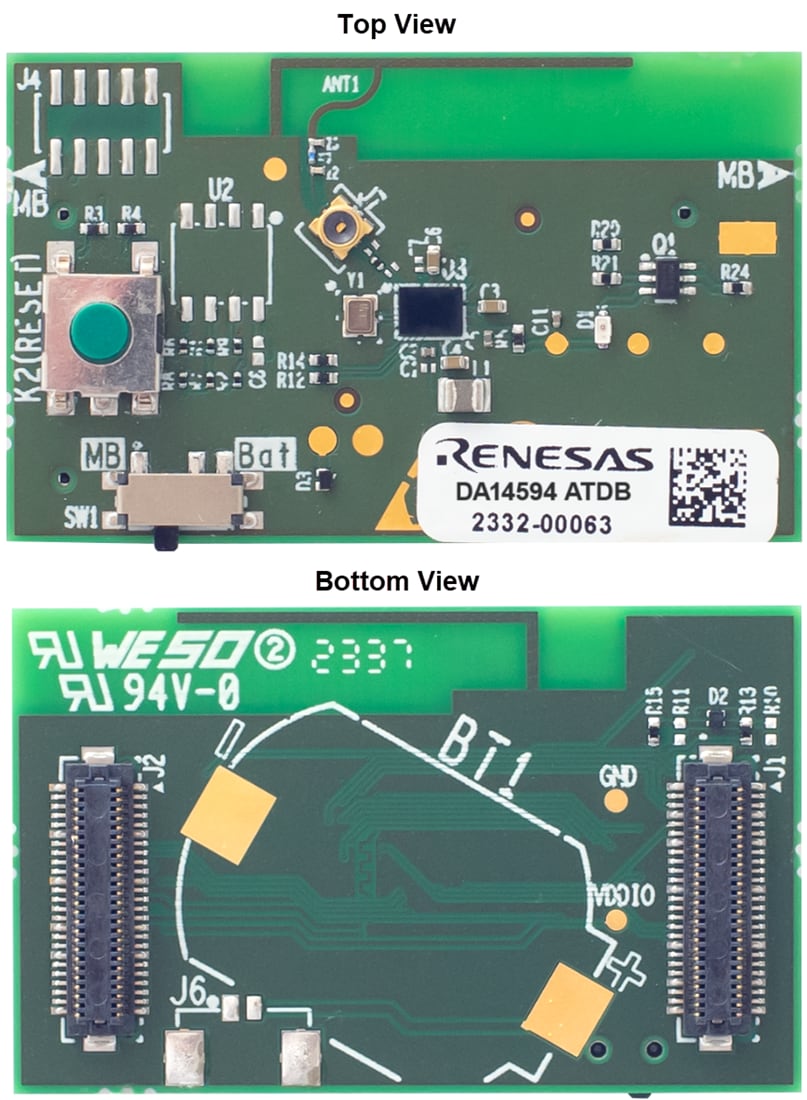 Technische Zeichnung - Renesas Electronics DA14594 Tochterboards