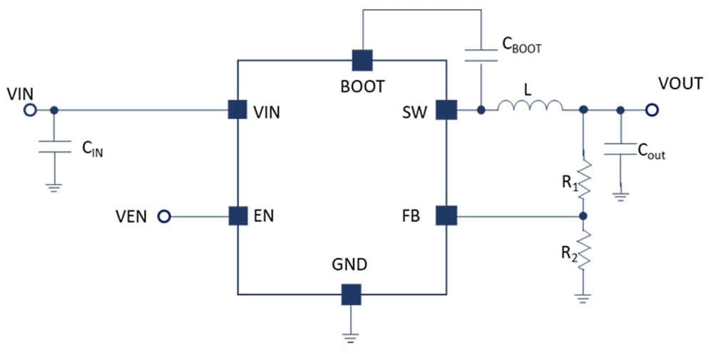 Applikations-Schaltungsdiagramm - STMicroelectronics DCP3603 3 A Synchrone Abwärtswandler