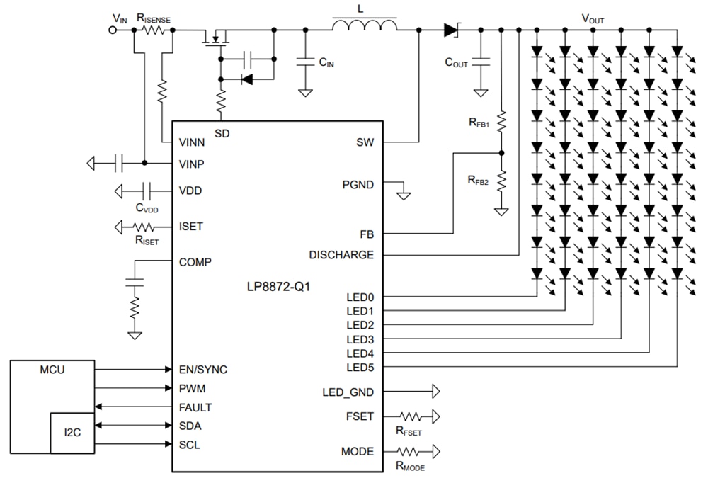 Schaltplan - Texas Instruments LP8872-Q1 LED-Hintergrundbeleuchtungstreiber