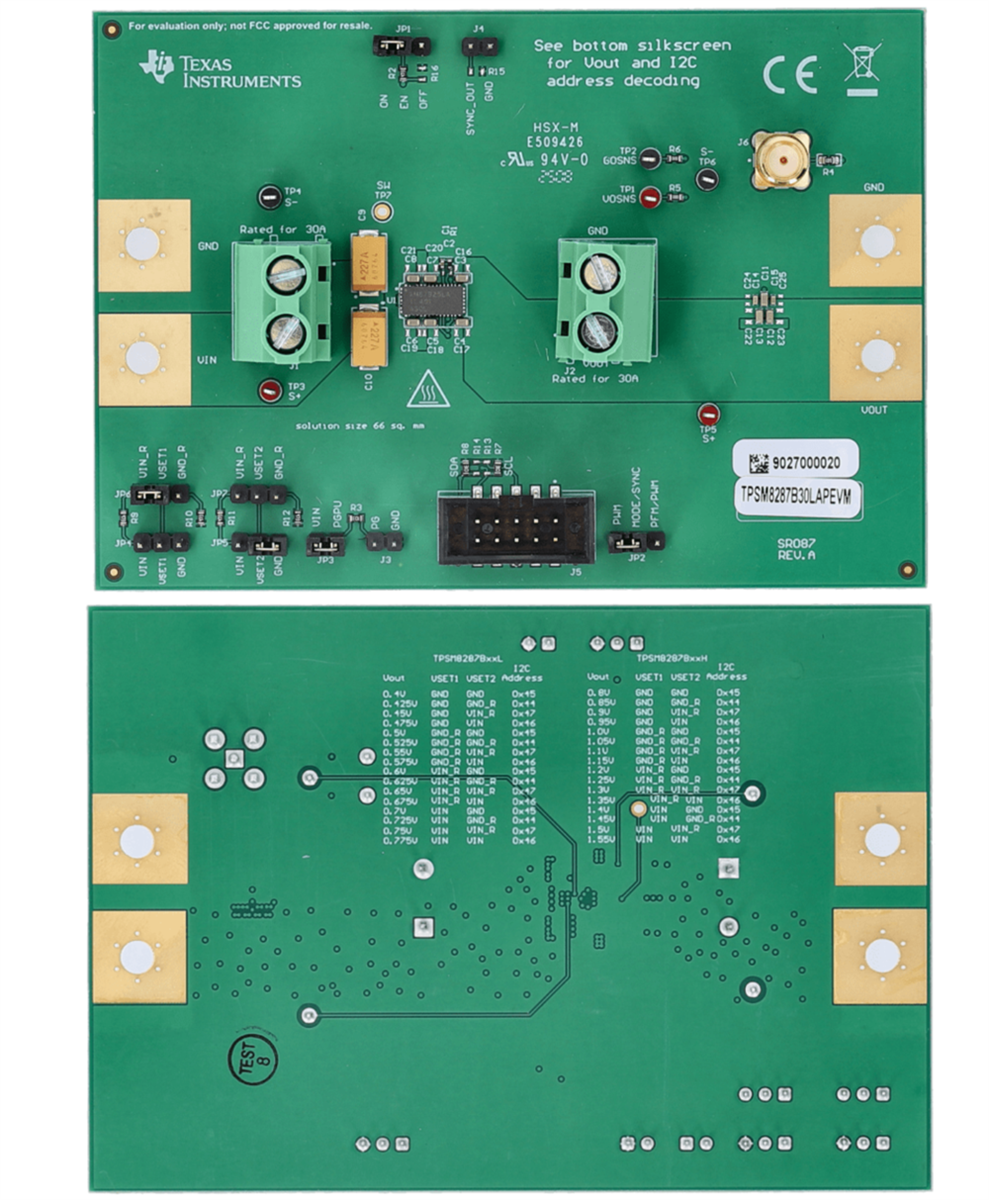 Schaltungsanordnung - Texas Instruments TPSM8287B30LAPEVM Evaluierungsmodul
