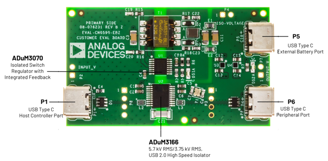 Technische Zeichnung - Analog Devices Inc. EVAL-CN0590-EBZ Evaluierungsboard für CN0590