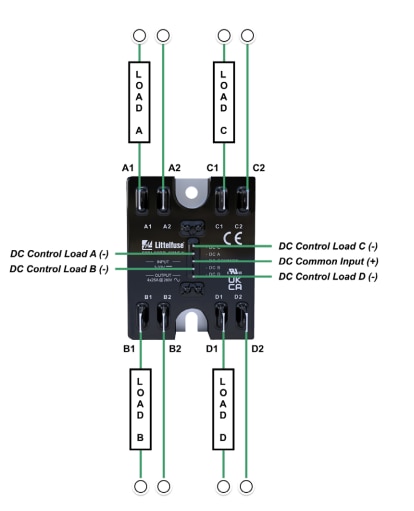 Schaltplan - Littelfuse Platzsparende Festkörper-Relais SRP4-CC