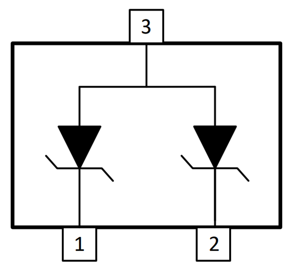 Blockdiagramm - Texas Instruments MMBZxxVAL-Q1 Zener-Dioden mit gemeinsamer Anode