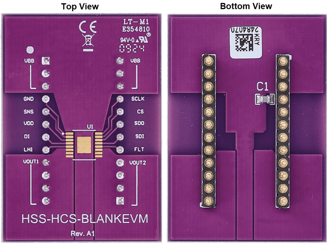 Technische Zeichnung - Texas Instruments HSS-HCS-LANCEVM Smart Fuse-Tochterkarte