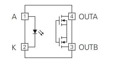 Blockdiagramm - IXYS CPC1056N Relais mit normalerweise offener Schaltung von 75 mA