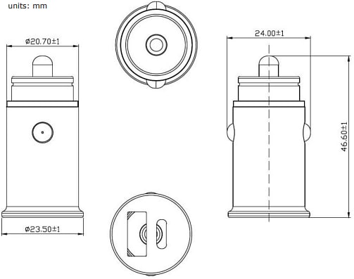 Technische Zeichnung - CUI Inc SCI30AC DC/DC-Wandler