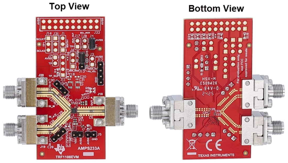 Technische Zeichnung - Texas Instruments TRF1108EVM HF-Verstärker-Evaluierungsmodul