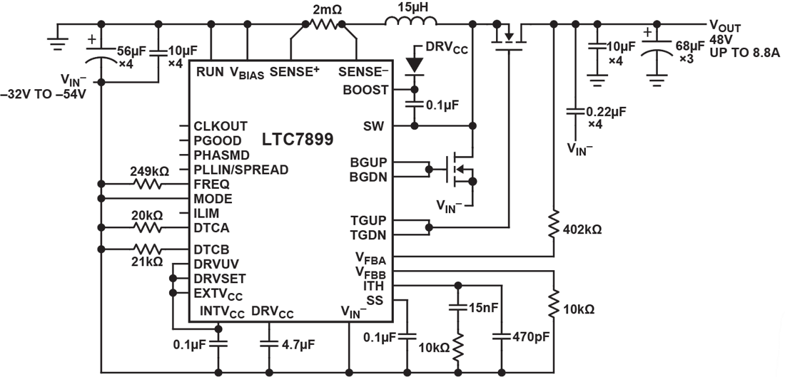 Applikations-Schaltungsdiagramm - Analog Devices Inc. LTC7899 Schaltregler- Regler