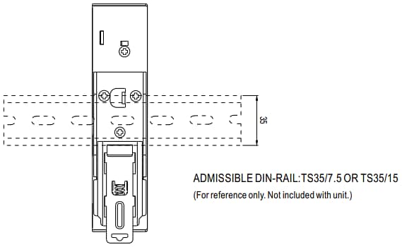 Technische Zeichnung - MEAN WELL XDR-E DIN-Schienennetzteile
