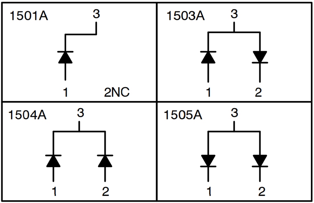 Tabelle - onsemi MMBD150xA Kleinsignal-Schaltdioden