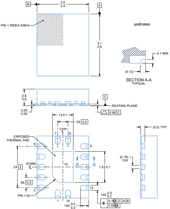 Technische Zeichnung - Texas Instruments SN74AC10-Q1 Automotive-3-Eingangs-NAND-Gates