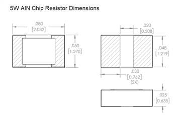 Technische Zeichnung - Vishay / Barry Industries RE-Chip-Widerstände