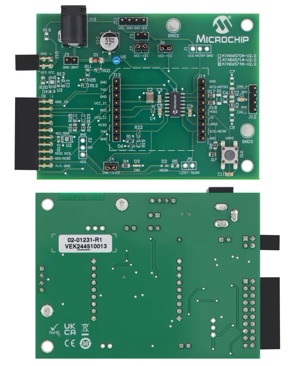 Schaltungsanordnung - Microchip Technology ATAB657xA Development Board