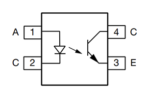 Schaltplan - Vishay Semiconductors VOx619A Optokoppler mit Fototransistorer Ausgang