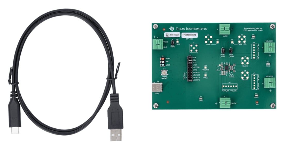 Technische Zeichnung - Texas Instruments TPS650360EVM PMIC-Evaluierungsmodul (EVM)