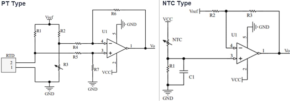 Applikations-Schaltungsdiagramm - TE Connectivity E-Motor-Temperatursensoren