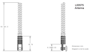 Technische Zeichnung - TE Connectivity / Linx Technologies 5 G Spiralantennen