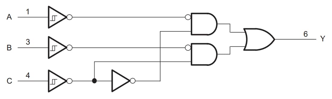 Applikations-Schaltungsdiagramm - Texas Instruments SN74AUP1T157 Einfach-Multiplexer mit zwei Eingängen