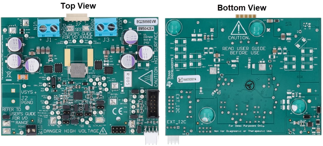 Technische Zeichnung - Texas Instruments bq25856EVM Controller-Evaluierungsmodul (EVM)
