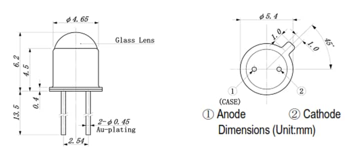 Mechanical Drawing - Marktech Optoelectronics MTE8610N High Power Infrared Emitter