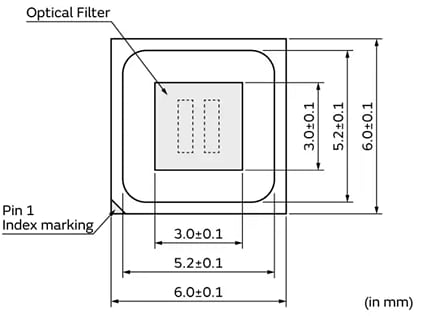 Technische Zeichnung - Murata Electronics IRS-D200ST00R1 InfrarotSensor