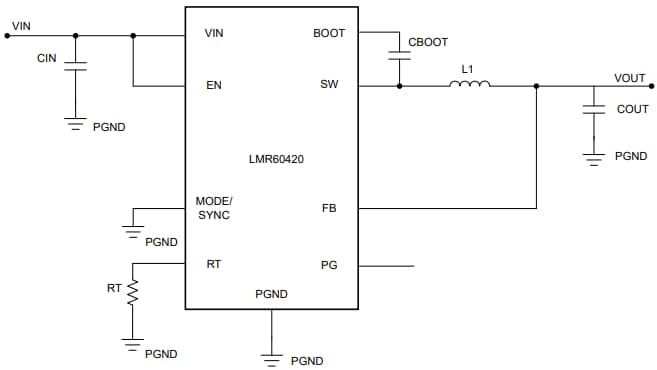 Schaltplan - Texas Instruments LMR60420/LMR60420-Q1 Synchroner Abwärtswandler