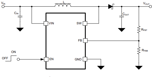 Applikations-Schaltungsdiagramm - Texas Instruments TLV61047 Nicht-synchroner Aufwärtswandler