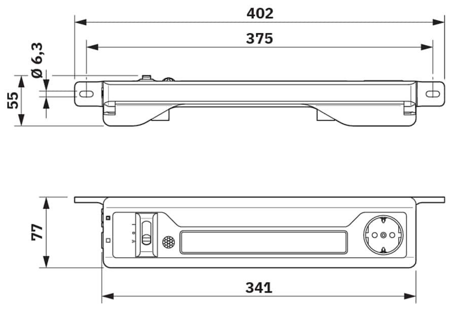 Technische Zeichnung - Phoenix Contact LED-Einbauleuchte