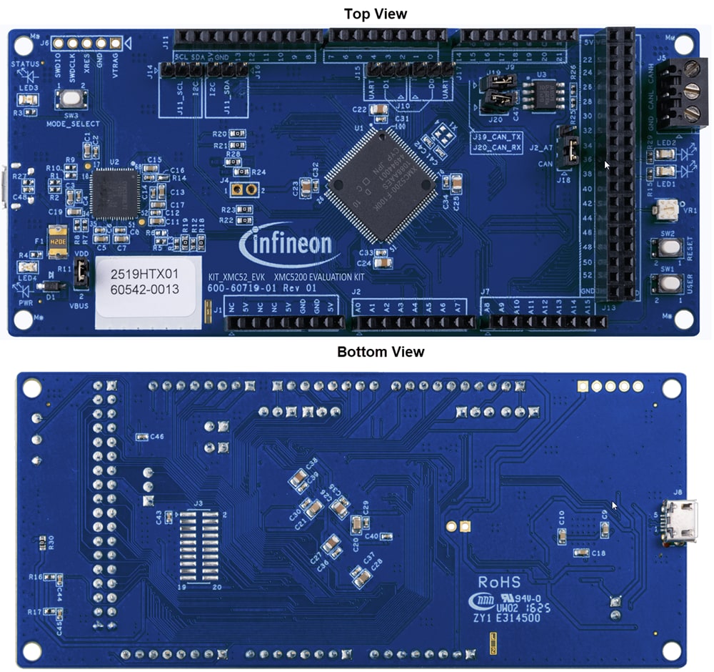 Technische Zeichnung - Infineon Technologies XMC5200 Evaluierungsboard