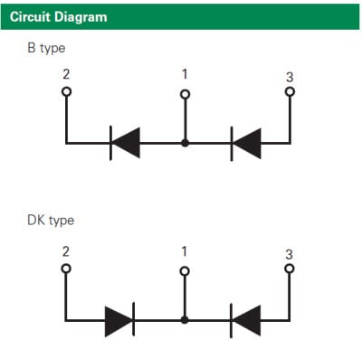 Schaltplan der Littelfuse Gleichrichter-Leistungsdiodenmodule Gehäuse A Schaltplan der Littelfuse Gleichrichter-Leistungsdiodenmodule Gehäuse A