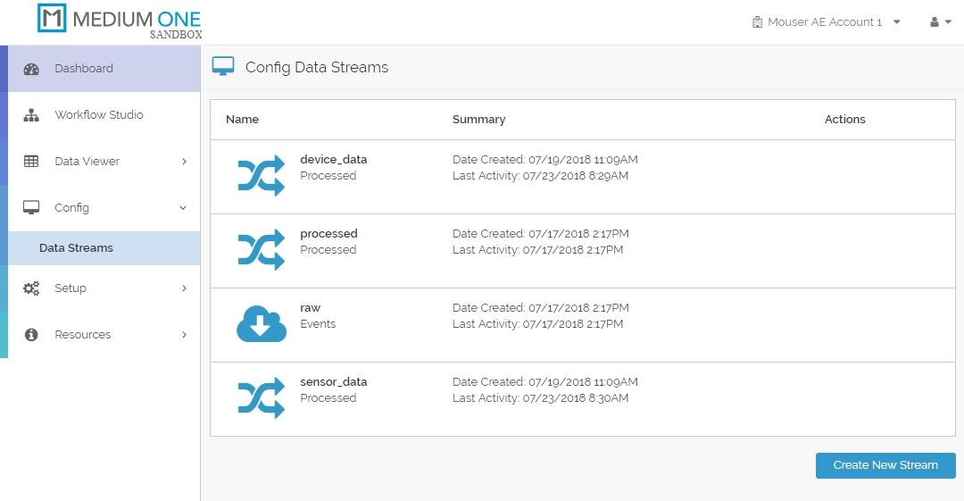 Config Data Stream Window