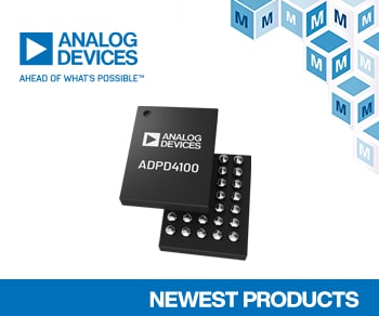 Mouser Electronics Now Stocking Analog Devices' ADPD4100 & ADPD4101 Multimodal Sensor Front Ends for Industrial Monitoring