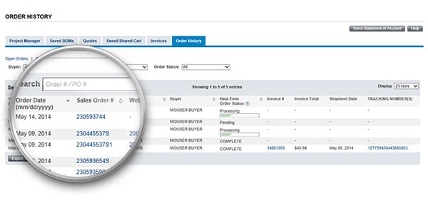 Bestellhistorie Bestellhistorie.