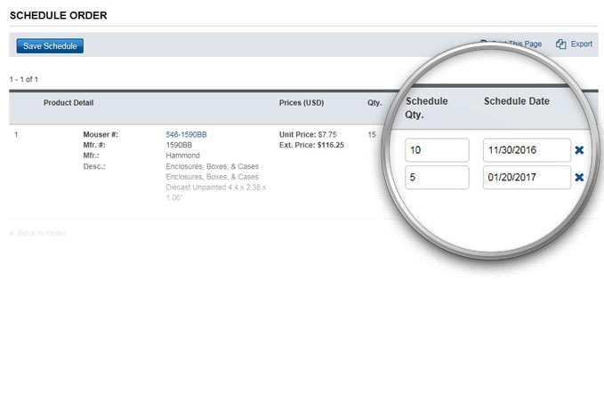 Die Planung ändern Die Planung in der Bestellhistorie ändern.